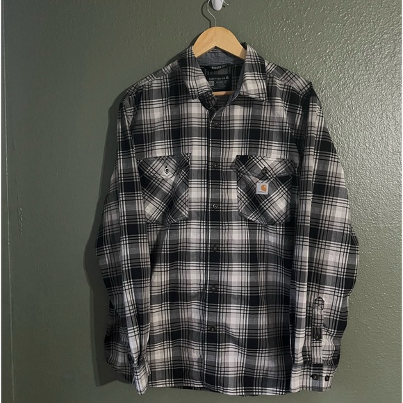 Carhartt Other - Carhartt Men Rugged Flex Relaxed Fit Lightweight LS Plaid Shirt ASPHALT Large